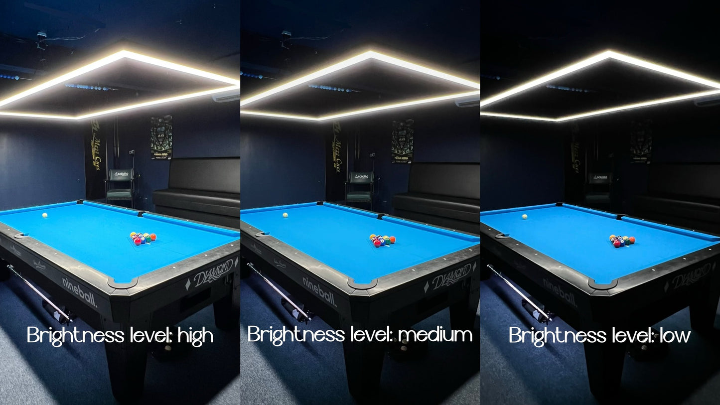 Perimeter Billiard Lights LED Pool Table Lighting 7' 8' 9' - Dimmable