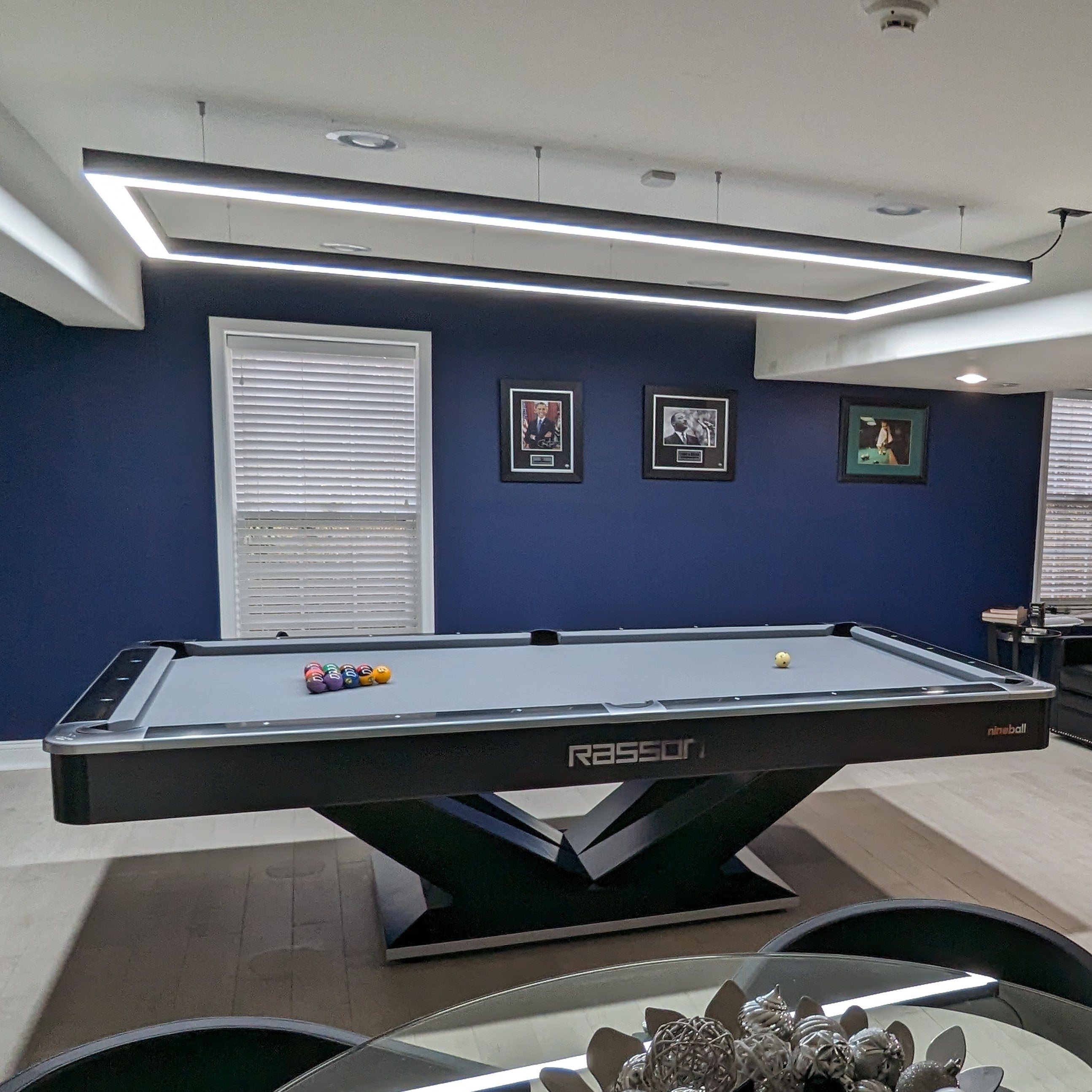 Contemporary pool table sales lights