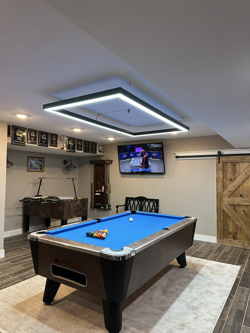 Perimeter Billiard Lights LED Pool Table Lighting 7' 8' 9' - Dimmable